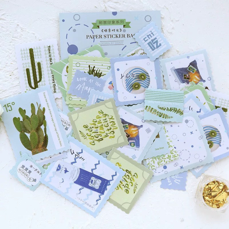 Pegatinas washi con sellos de la vida diaria