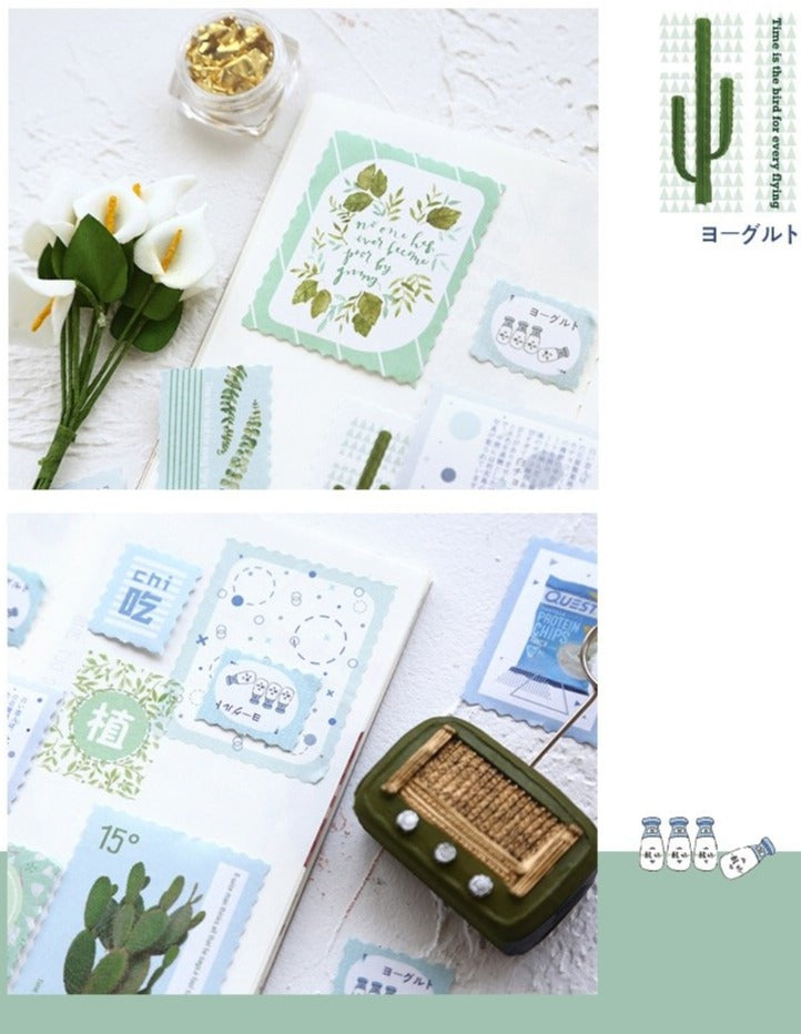 Pegatinas washi con sellos de la vida diaria