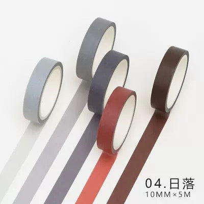 Sunset Solid Color Washi Tape Set 5 Rolls