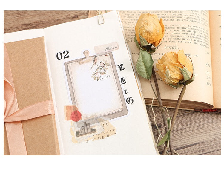 Pegatina washi con letras antiguas 