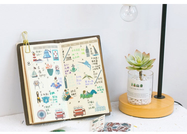 Pegatinas washi con forma de personas