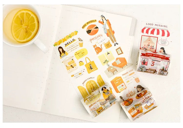 Red Collage Wide Washi Tape