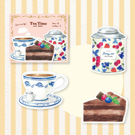 Juego de cartas Tea Time Berry: papeles y sobres para escribir