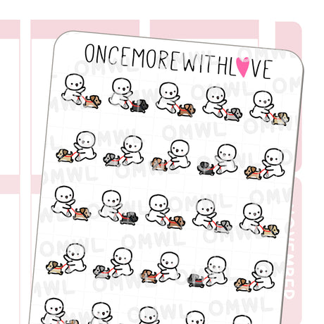 M608 Dog Walking Reminder Planner Sticker