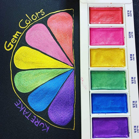 Kuretake Gansai Tambi Gem Colors 6 Color Set