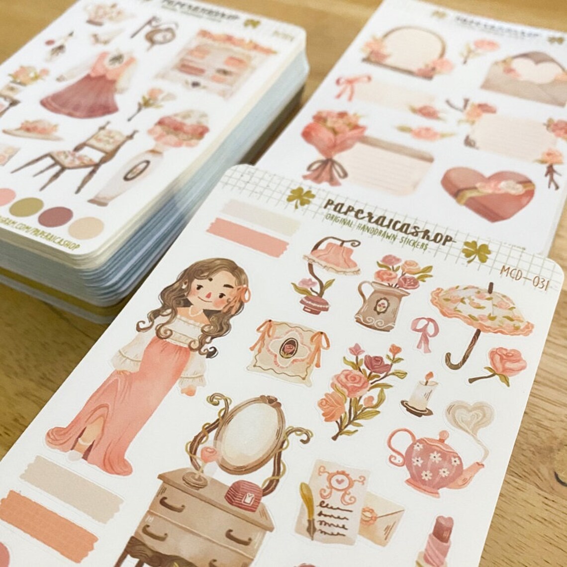 Pegatinas de niña delicada y bonita PaperaicaShop