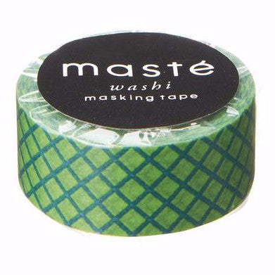Cinta washi japonesa con cuadros verdes y amarillos • Cinta adhesiva básica Masté
