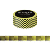 Cinta washi japonesa con diseño de chevron amarillo • Cinta adhesiva básica Masté