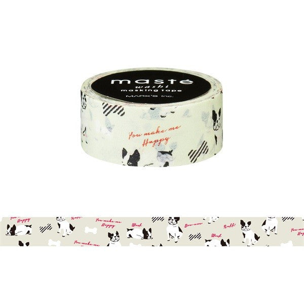 Cinta washi japonesa con diseño de bulldog francés • Cinta adhesiva City Masté
