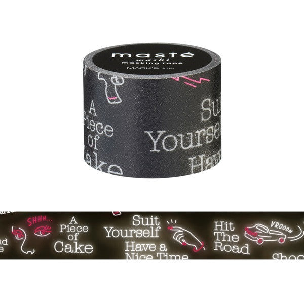 Cinta washi japonesa con letrero de neón • Masté Masking Tape City