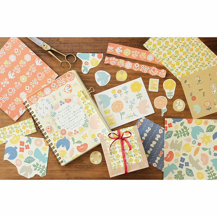 Pegatinas de pájaros y flores (2 hojas)