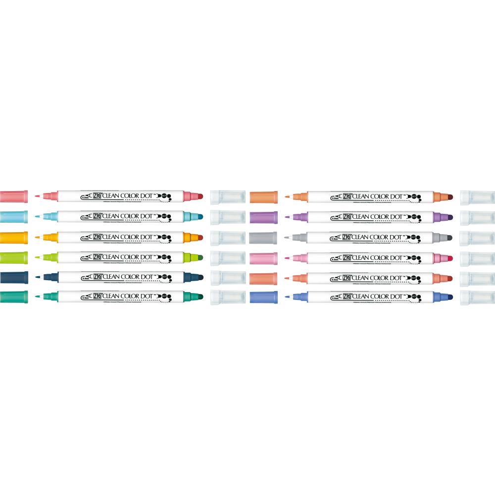 Kuretake ZIG Clean Color Dot Dual-Tip Markers 12/Pkg