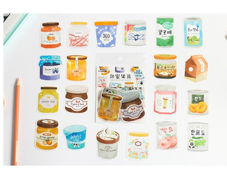 Pegatinas washi en hojuelas con mermelada de frutas (40 piezas) 