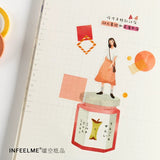 Pegatinas washi en hojuelas con mermelada de frutas (40 piezas) 