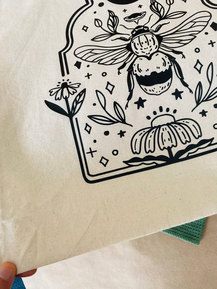 Beehive Motive Tote Bag - 100 % Cotton
