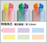 Resaltador de color suave con punta de escarabajo de dos colores de Kokuyo 