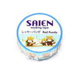Cinta washi japonesa con diseño de panda rojo SAIEN