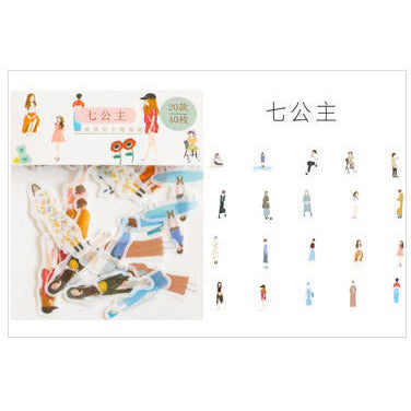 Pegatinas washi con forma de personas
