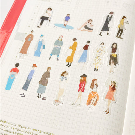 Pegatinas washi con forma de personas