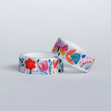 Cinta washi con estampado floral brillante