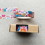 Cinta washi con estampado floral brillante