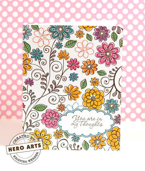 Flower Hearts Hero Arts Mounted Rubber Stamp