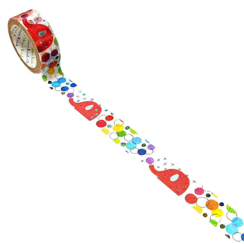 Cinta washi con burbujas de elefantes de Shinzi Katoh Design