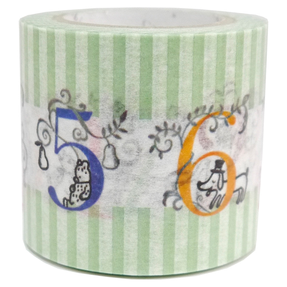 Cinta washi ancha con números de diseño Shinzi Katoh 
