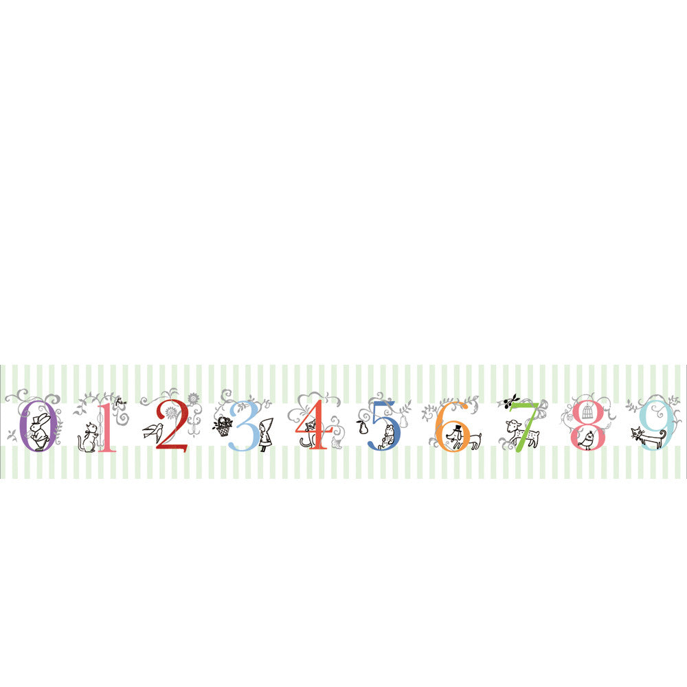 Cinta washi ancha con números de diseño Shinzi Katoh 