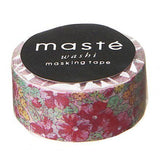 Cinta washi japonesa con diseño de flores • Cinta adhesiva Masté
